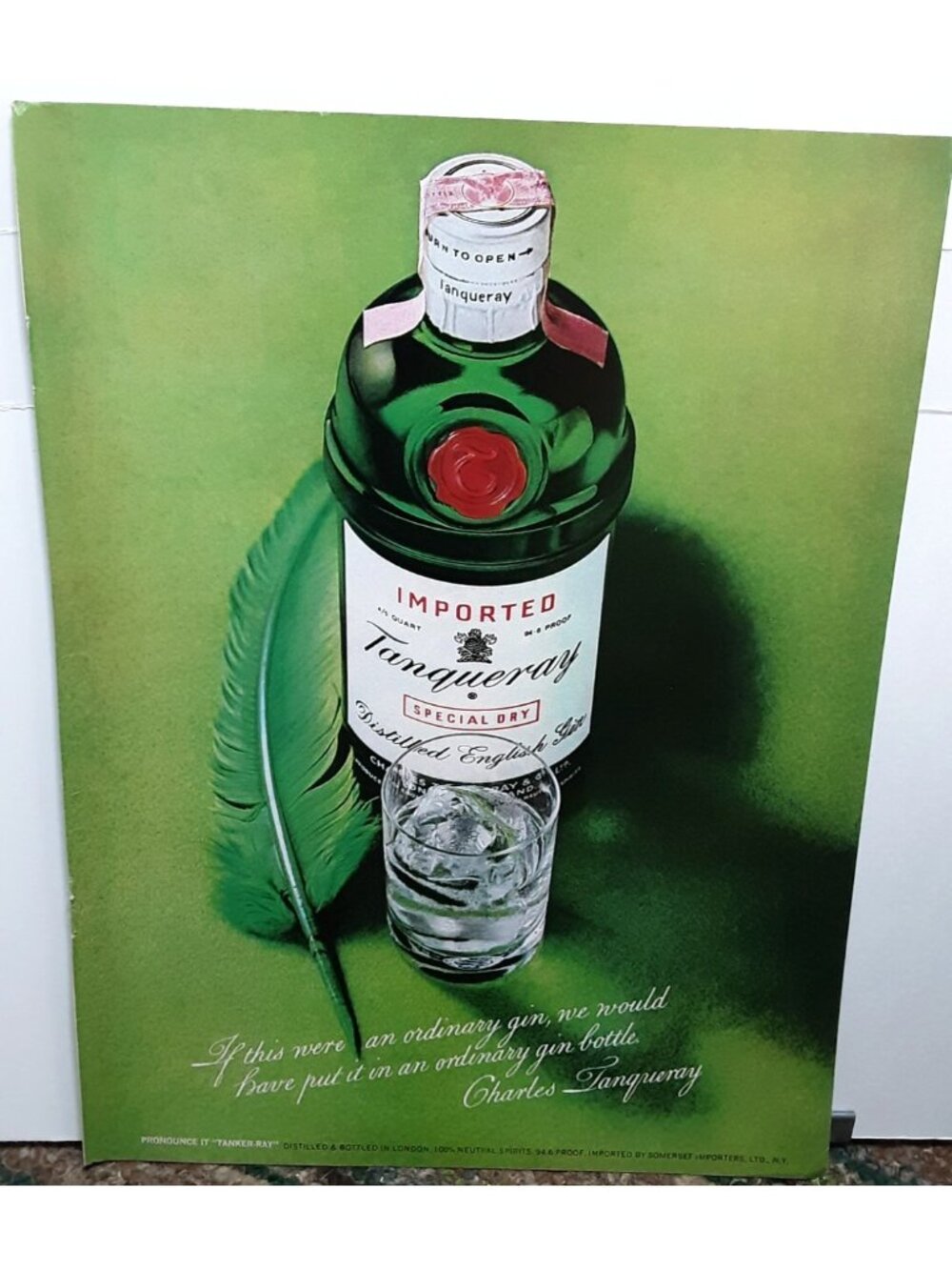 1973 Tanqueray Imported Special Dry Gin Print Ad Original